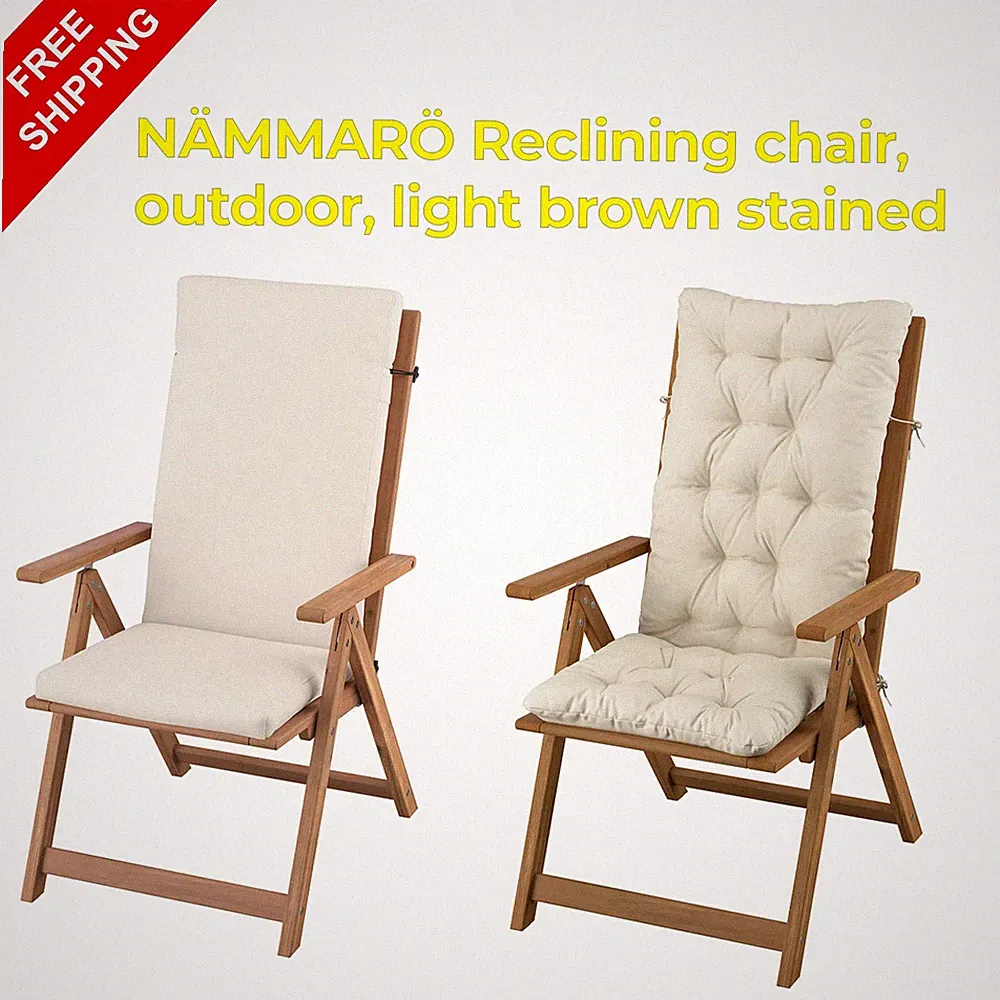 New IKEA NÄMMARÖ Outdoor Reclining Chair Acacia Wood Garden Patio with Cushion